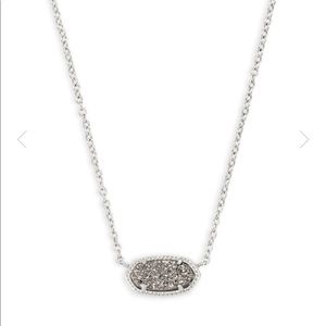 Elisa Silver Pendant Necklace in Platinum Drusy